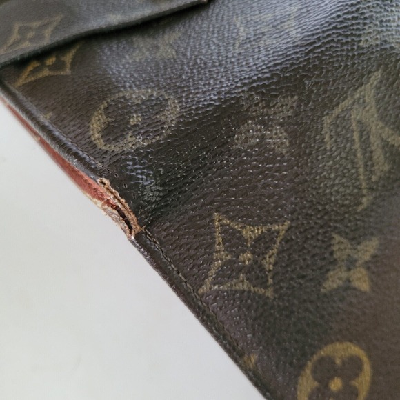 LOUIS VUITTON Retro Vintage Monogram Leather Wallet Brown Medium Trifold Elise - Picture 8 of 16